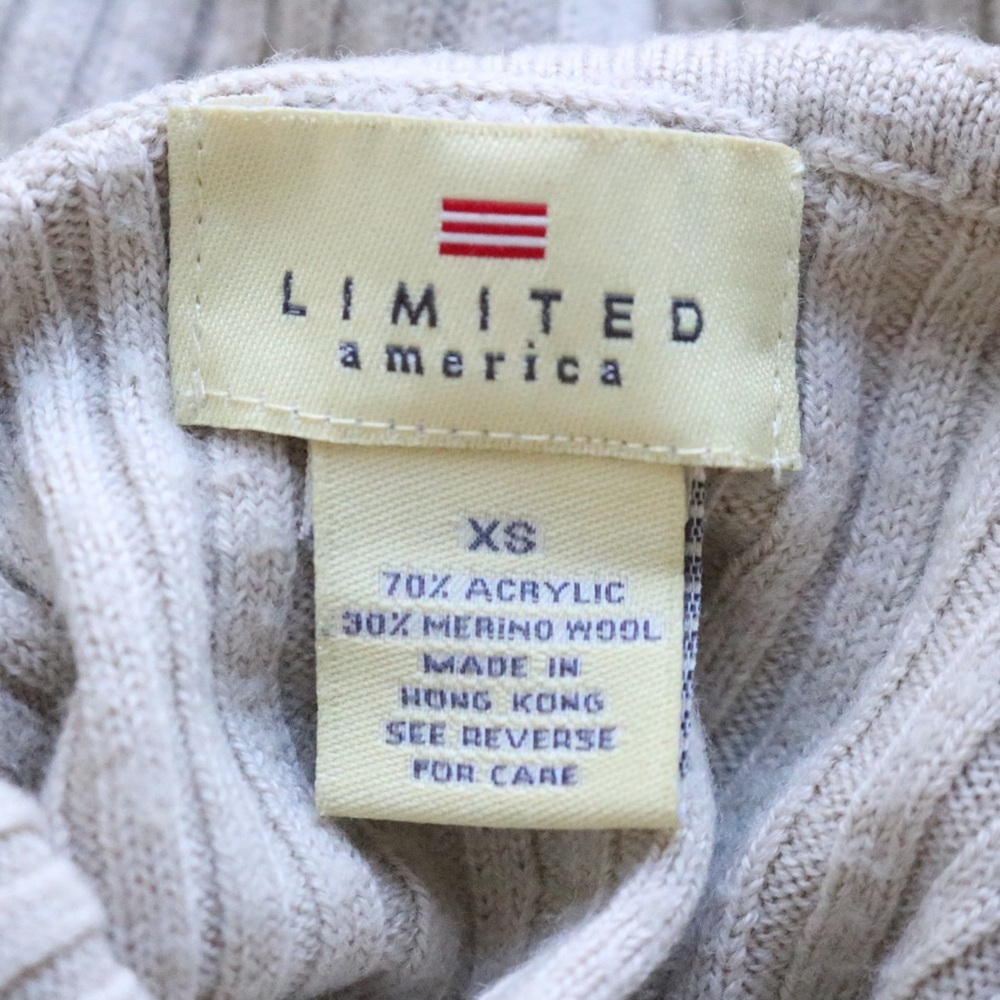 Cream Ribbed Turtleneck Wool Sweater - Picture 5 of 5